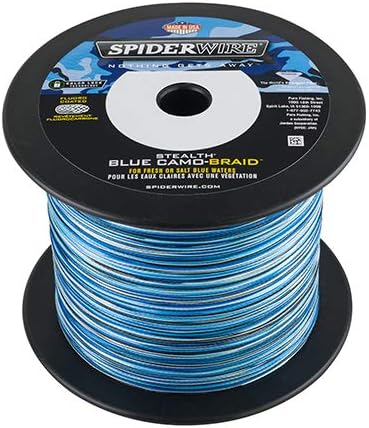 Spiderwire Stealth® Superline, Camo Blue, 30lb | 13.6 קג, 3000YD | קו דיג קלוע 2743 מ ', מתאים לסביבות